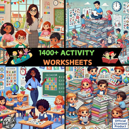 1400+ Activity Worksheets, Alphabet Writing, Math,& Flashcards, Kids Journals, Animals, & Much More! (PLR & MRR)