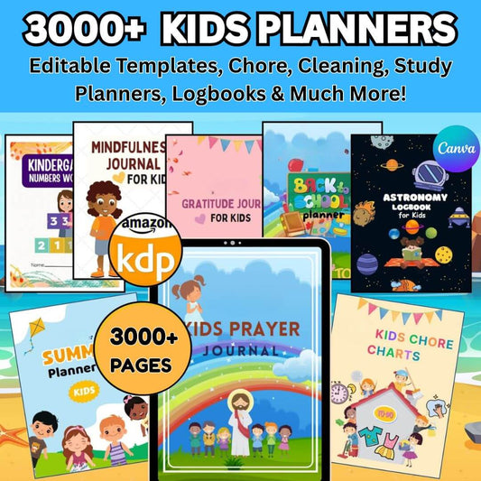3000+ Kids Planners, Templates, Logbooks & Journals  | With Resell Rights