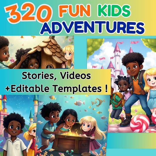 820 Anime Reels + 320 Fun Kids Adventures: Storybooks, Videos, & Editable Templates (Resell Rights Included)