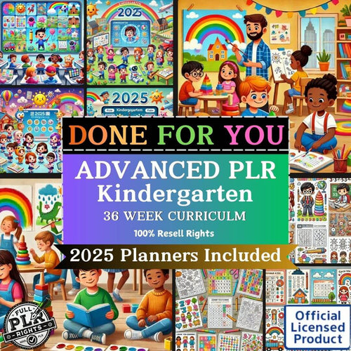 36-Week Kindergarten Editable Curriculum with Resell Rights