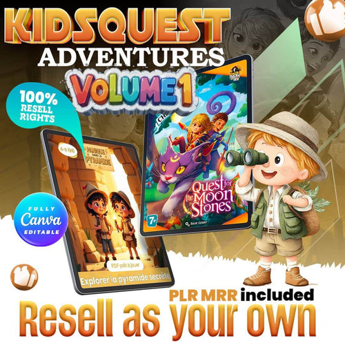 KidsQuest Adventures Volume One: 1,100+ Images, 48 Animated Children’s Story Videos, Unrestricted Resell Rights & Step-by-Step Tutorials