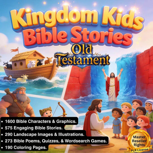 Kingdom Kids Bible Stories Mega Collection: 1600 Graphics & Characters, 575 Bible Stories | Old Testament Bible Tales  | With Resale Rights