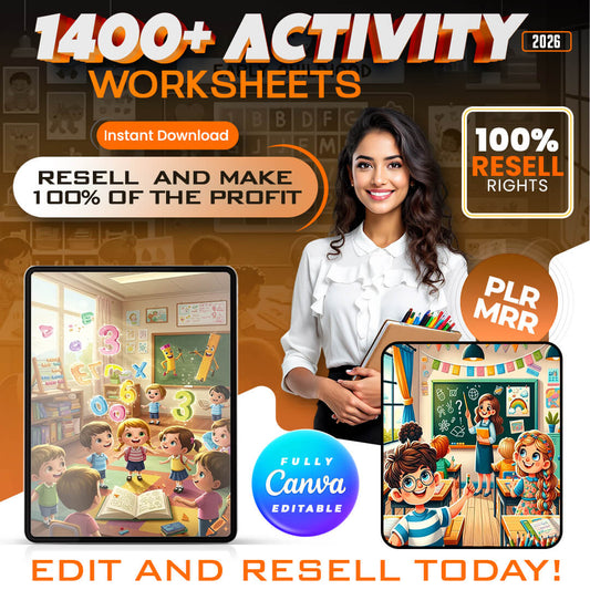 1400+ Activity Worksheets for Kids (PLR & MRR)