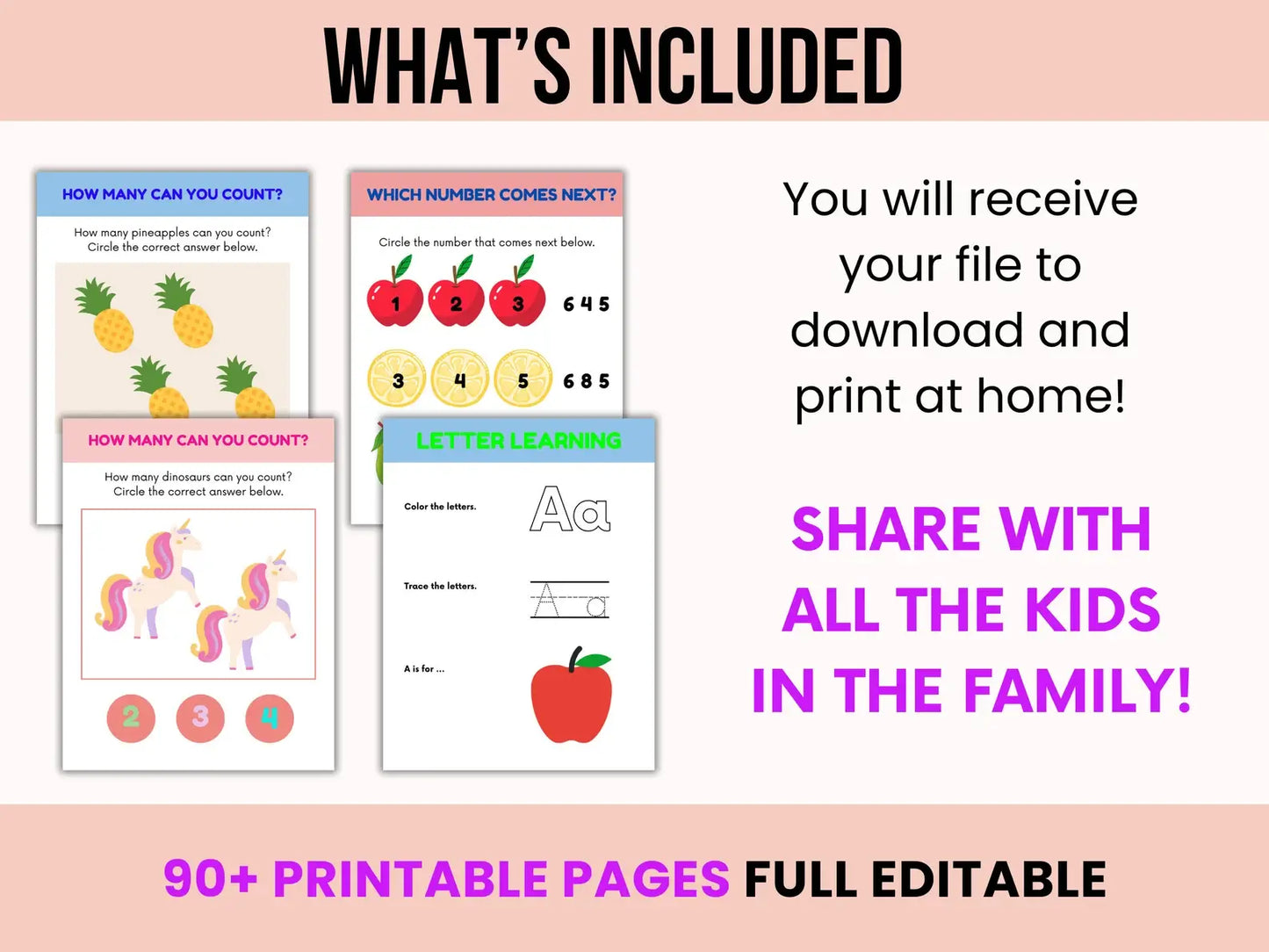 Toddler Workbook Bundle: Fun Learning Activities, Educational Content, Worksheets, Kids Bundle With Resell Rights