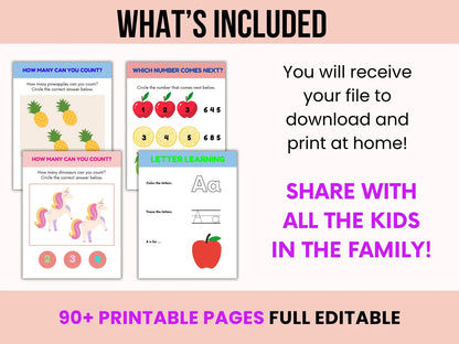 Toddler Workbook Bundle: Fun Learning Activities, Educational Content, Worksheets, Kids Bundle With Resell Rights